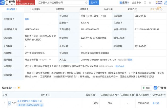 曼卡龍在遼寧新設珠寶公司，工藝美術品市場迎來新活力